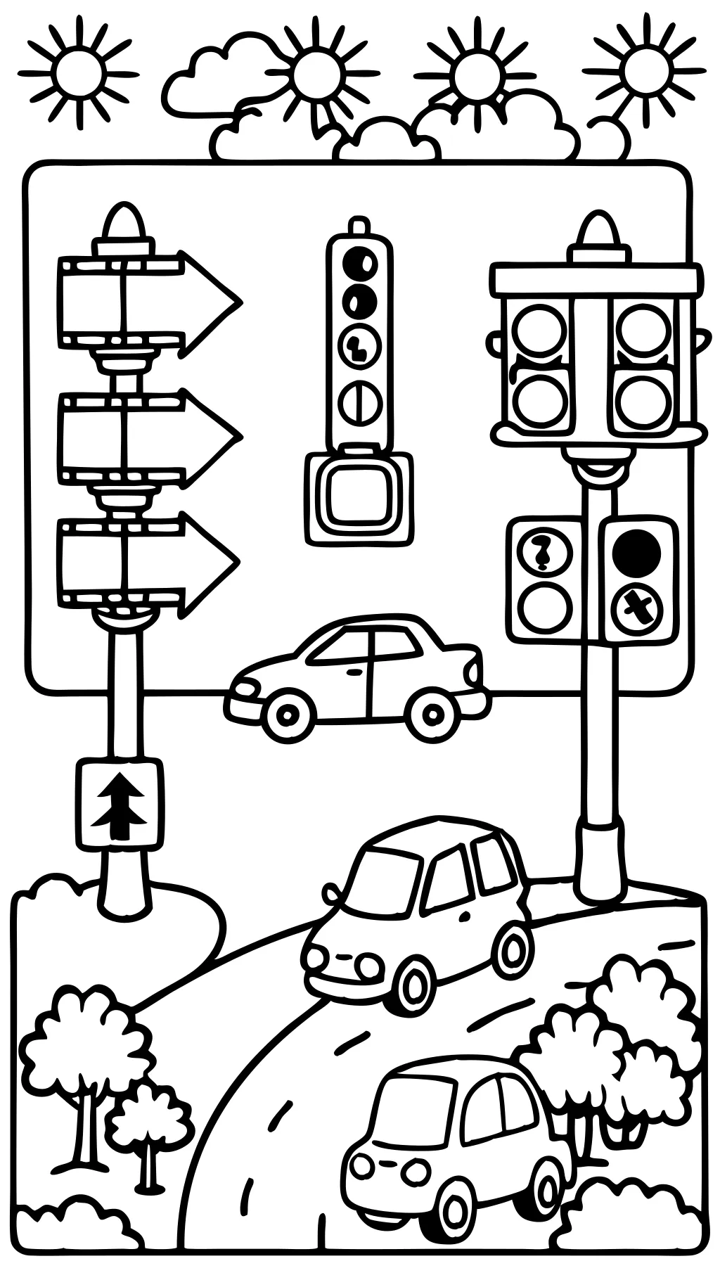 coloring pages of traffic lights